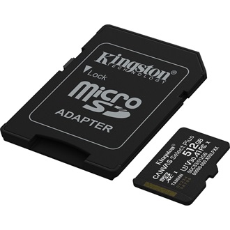 Kingston 512GB Canvas Select Plus UHS-1 U3 V30 A1 microSDXC memóriakártya