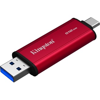Kingston Dual Portable 512GB USB-A/C 3.2 Gen2 SSD piros