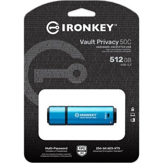Kingston 512GB USB-C IronKey Vault Privacy 50C AES-256 Encrypted, FIPS 197 pendrive