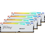 Kingston FURY Beast RGB 64GB 6000MT/s DDR5 memória CL40 Kit of 4 fehér RGB