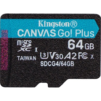 Kingston 64GB Canvas Go! Plus Gen4 UHS-1 Class10 U3 V30 A2 microSDXC memóriakártya