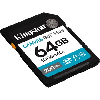 Kingston 64GB Canvas Go! Plus UHS-1 Class10 U3 V30 SDXC memóriakártya fekete