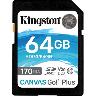 Kingston 64GB Canvas Go! Plus UHS1 U3 V30 SDXC memóriakártya