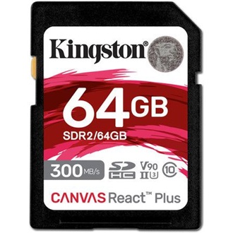 Kingston 64GB Canvas React Plus UHS-II U3 V90 SDXC
