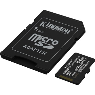 Kingston 64GB Canvas Select Plus UHS-1 U1 V10 A1 microSDXC memóriakártya