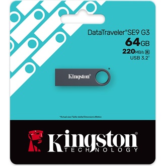 Kingston 64GB DataTraveler SE9 G3 USB-A 3.2 Gen1 pendrive szürke