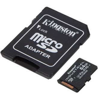 Kingston 64GB Industrial UHS-1 Class10 U3 V30 A1 vízálló microSDHC memóriakártya