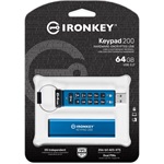 Kingston 64GB IronKey Keypad 200 USB 3.2 Gen 1 pendrive kék
