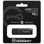 Kingston 64GB IronKey Locker+ 50 G2  XTS-AES Encrypted, USB 3.2 Gen1 pendrive