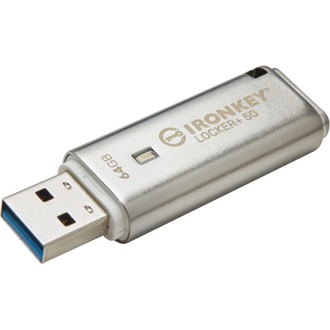 Kingston 64GB IronKey Locker 50+  XTS-AES Encrypted, USB 3.2 Gen1 pendrive