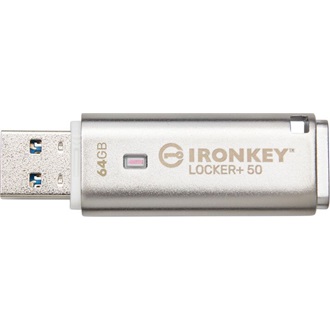 Kingston 64GB IronKey Locker 50+  XTS-AES Encrypted, USB 3.2 Gen1 pendrive