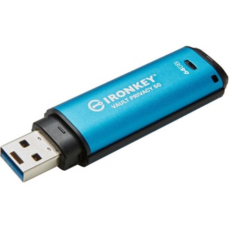 Kingston 64GB IronKey Vault Privacy 50 AES-256 Encrypted, FIPS 197 USB 3.2 Gen1 pendrive