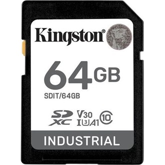 Kingston 64GB Industrial -40C to 85C UHS-1 Class10 U3 V30 A1 SDXC memóriakártya