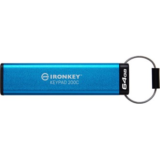Kingston 64GB IronKey Keypad 200 USB-C 3.2 Gen 1 pendrive kék