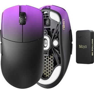 LAMZU MAYA Champions 8K optikai vezeték nélküli gaming egér fekete-lila (Bontott!)