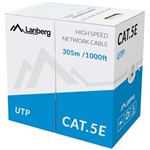 Lanberg CAT5 U/UTP adatkábel 305m szürke fali, CCA, 100Mb/s