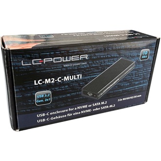 LC-Power LC-M2-C-MULTI-2 M.2 2280 PCIe NVMe / SATA3 USB3.2 Gen 2×1 C külső ház fekete