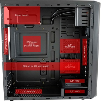 LC-Power 7039B táp nélküli Mid Tower számítógépház fekete