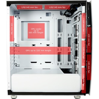 LC-Power 713W Bright_Sail_X táp nélküli ablakos Mid Tower számítógépház fehér-fekete