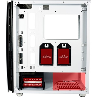 LC-Power 713W Bright_Sail_X táp nélküli ablakos Mid Tower számítógépház fehér-fekete