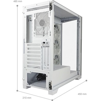 LC-Power 806W Crosswind X táp nélküli ablakos Mid Tower számítógépház fehér