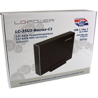 LC-Power LC-35U3-BECRUX 3.5" SATA3 külső ház fekete (aluminium)