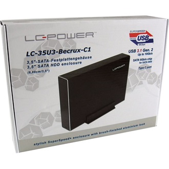 LC-Power LC-35U3-BECRUX-C1 3.5" SATA3 USB3.2 Gen2×1 C külső ház szürke