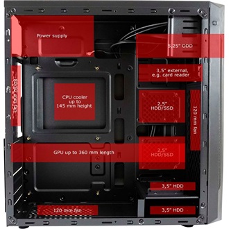 LC-Power LC-7040B-ON táp nélküli Mid Tower számítógépház fekete