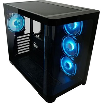 LC-Power LC-8001B táp nélküli ablakos Mid Tower számítógépház fekete