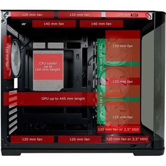 LC-Power LC-8001B táp nélküli ablakos Mid Tower számítógépház fekete