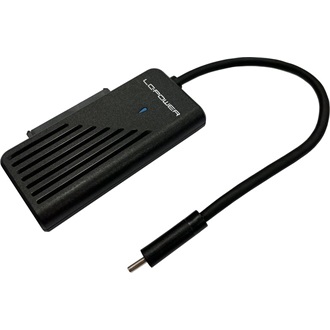 LC-Power LC-ADA-USB-SATA-NVME 1db M.2 1db SATA 3 -> 1db USB-C 3.2 Gen2 F/M adapter fekete