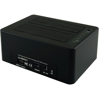 LC-Power LC-DOCK-C 2.5/3.5" SATA3 USB3.1 C Gen 2 dokkoló fekete