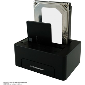 LC-Power LC-DOCK-C 2.5/3.5" SATA3 USB3.1 C Gen 2 dokkoló fekete