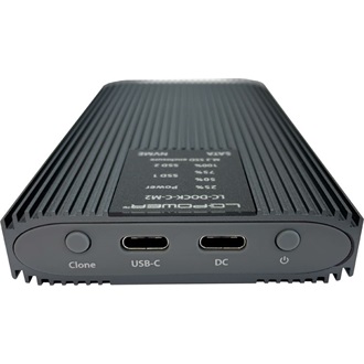 LC-Power LC-DOCK-C-M2 M.2 2280 NVMe/SATA3 USB3.2 Gen2×1 C dokkoló fekete