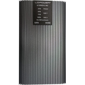 LC-Power LC-DOCK-C-M2 M.2 2280 NVMe/SATA3 USB3.2 Gen2×1 C dokkoló fekete