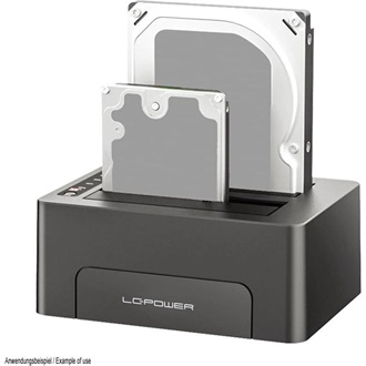 LC-Power LC-DOCK-C-V2 2,5/3,5" SATA3 USB-C 3.2 Gen2×1 dokkoló fekete