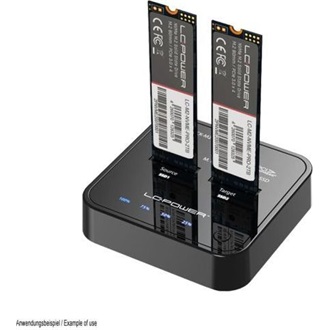 LC-Power LC-DOCK-M2-NVME-V2 M.2 2280 PCIe NVMe USB-C 3.2 Gen2×1 USB-C 3.2 Gen2×2 dokkoló fekete