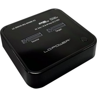 LC-Power LC-DOCK-M2-NVME-V2 M.2 2280 PCIe NVMe USB-C 3.2 Gen2×1 USB-C 3.2 Gen2×2 dokkoló fekete