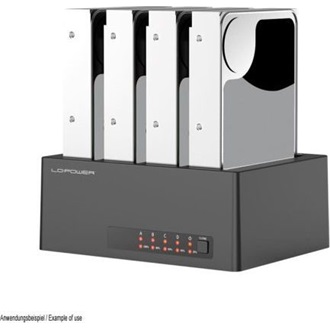 LC-Power LC-DOCK-U3-4B-V2 2,5/3,5" SATA3 USB3.0 dokkoló fekete