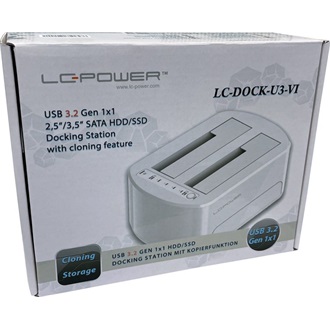 LC-Power LC-DOCK-U3-VI 2.5/3.5" SATA3 USB3.0 dokkoló fehér
