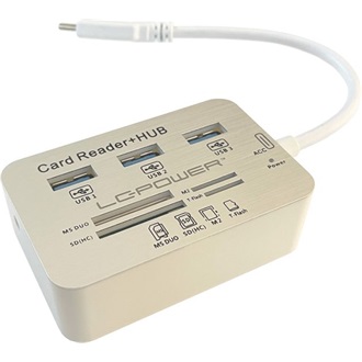LC-Power LC-HUB-C-CR 3-portos USB-C USB3.0 hub ezüst