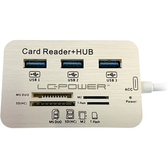 LC-Power LC-HUB-C-CR 3-portos USB-C USB3.0 hub ezüst