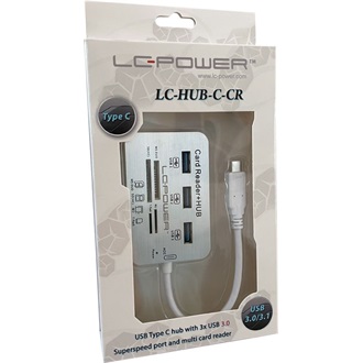 LC-Power LC-HUB-C-CR 3-portos USB-C USB3.0 hub ezüst