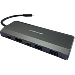 LC-Power LC-HUB-C-MULTI-7-M2 5-port SATA3 M.2 M.2 NVME SSD külső ház 100W USB-C dokkoló fekete
