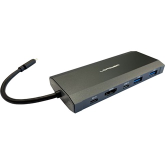 LC-Power LC-HUB-C-MULTI-7-M2 5-port SATA3 M.2 M.2 NVME SSD külső ház 100W USB-C dokkoló fekete