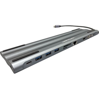 LC-Power LC-HUB-C-MULTI-8 8-port 100W USB-C dokkoló szürke