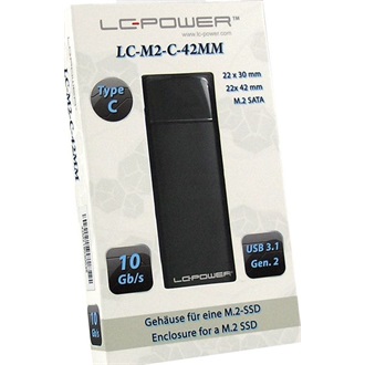 LC-Power LC-M2-C-42MM M.2 2242 SATA3 USB3.2 Gen2×1 C külső ház fekete