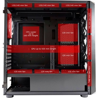 LC-Power Obsession táp nélküli ablakos Mid Tower számítógépház fekete
