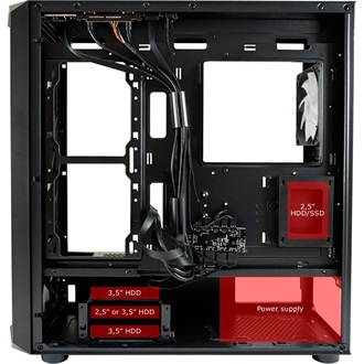 LC-Power Obsession táp nélküli ablakos Mid Tower számítógépház fekete