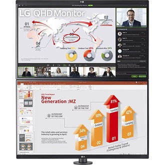 LG 27QP88DP-BS Ergo Dual with Daisy Chain 27" IPS LED monitor fekete 75Hz FreeSync (USB-C: 65W)